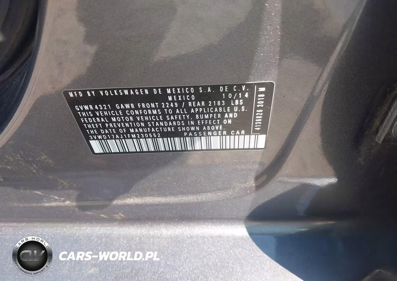 2015 Volkswagen Jetta 1.8T Se VIN:3VWD17AJ1FM230552 - 9