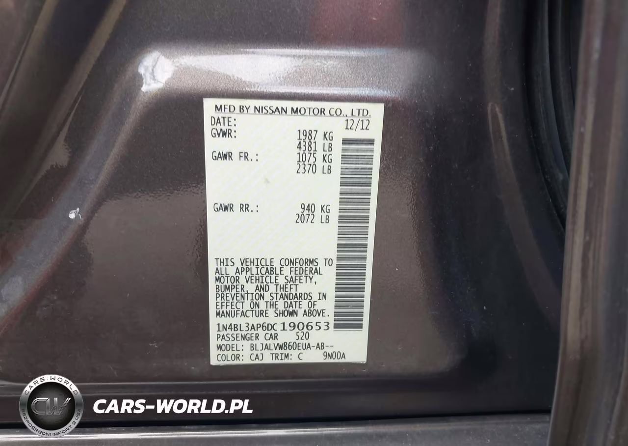 2013 Nissan Altima 3.5 Sl VIN:1N4BL3AP6DC190653 - 9