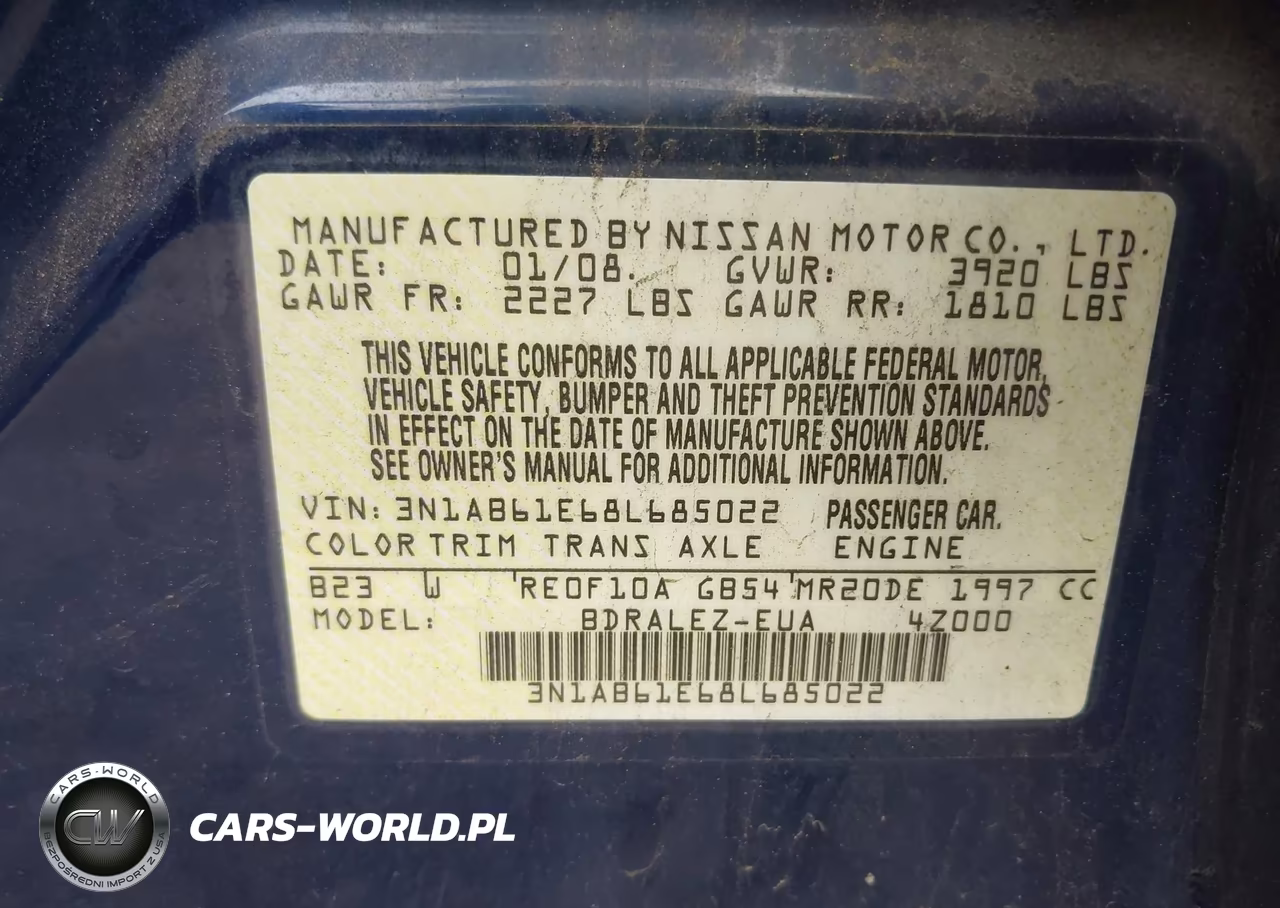 2008 Nissan Sentra 2.0 S VIN:3N1AB61E68L685022 - 9