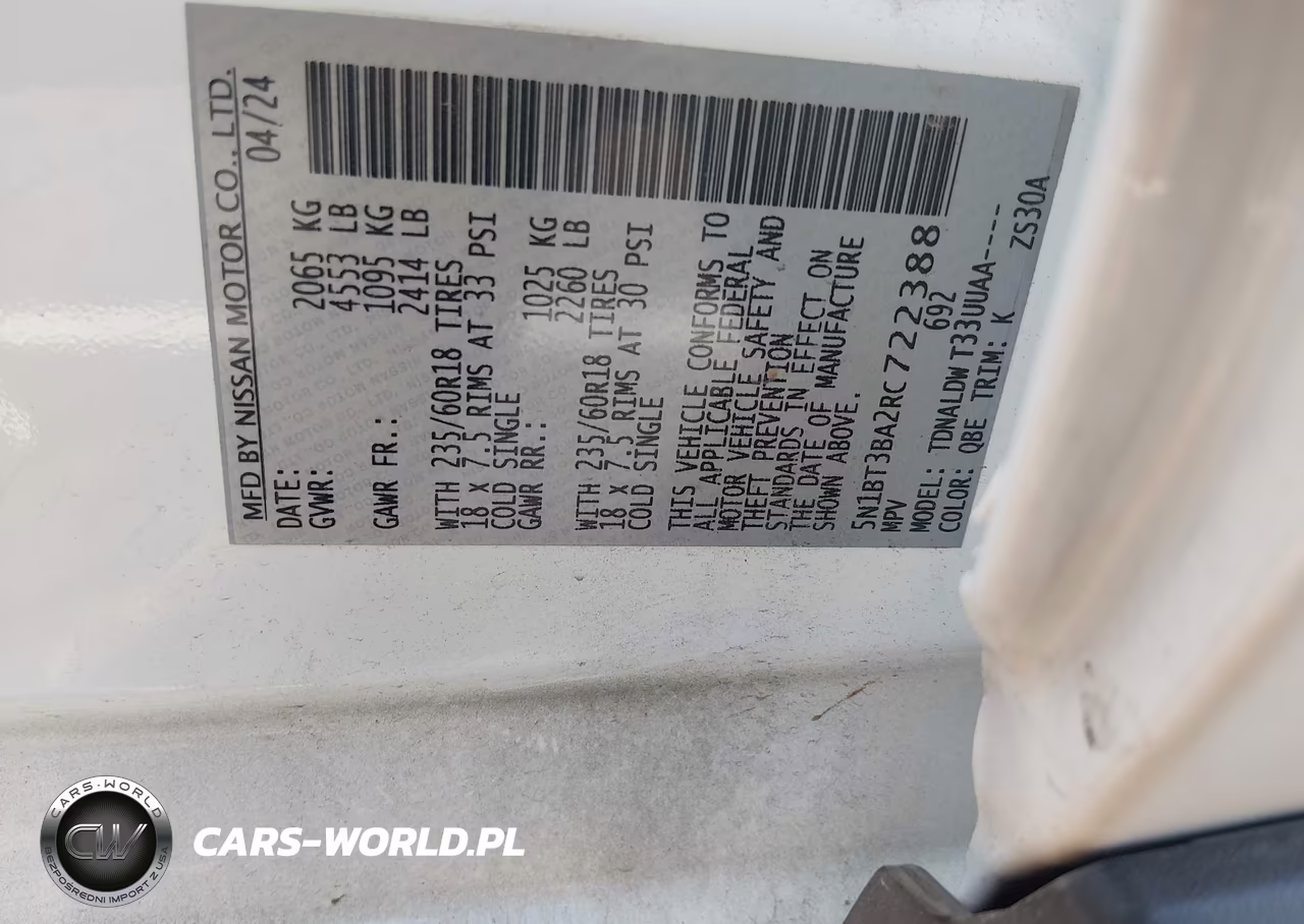 2024 Nissan Rogue Sv Fwd VIN:5N1BT3BA2RC722388 - 9
