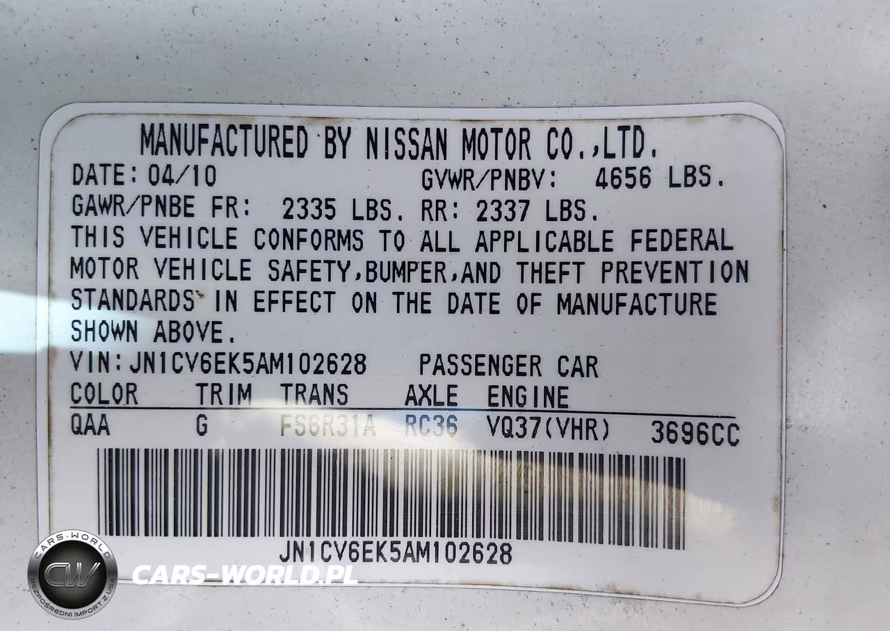 2010 Infiniti G37 Sport VIN:JN1CV6EK5AM102628 - 9