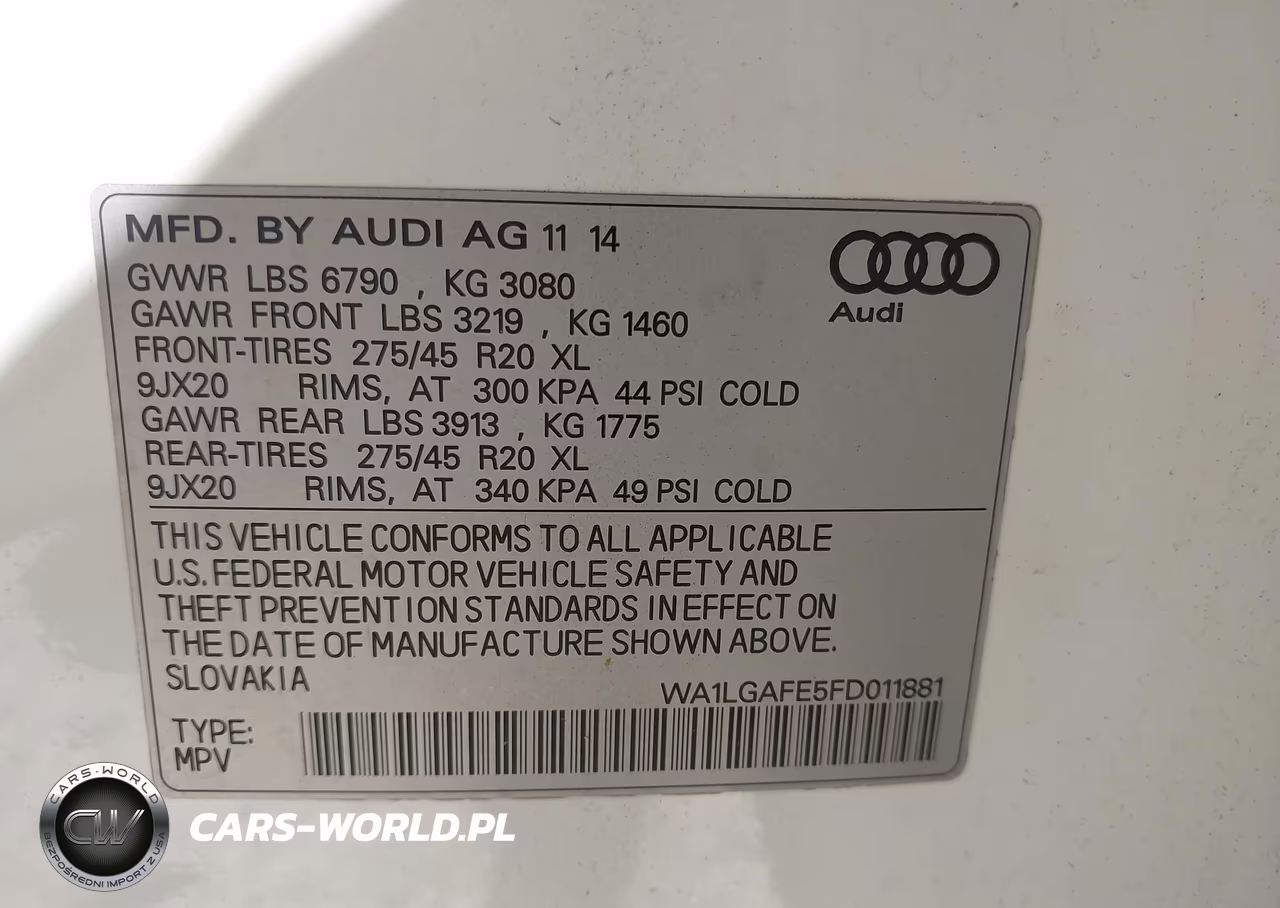 2015 Audi Q7 3.0T Premium VIN:WA1LGAFE5FD011881 - 9