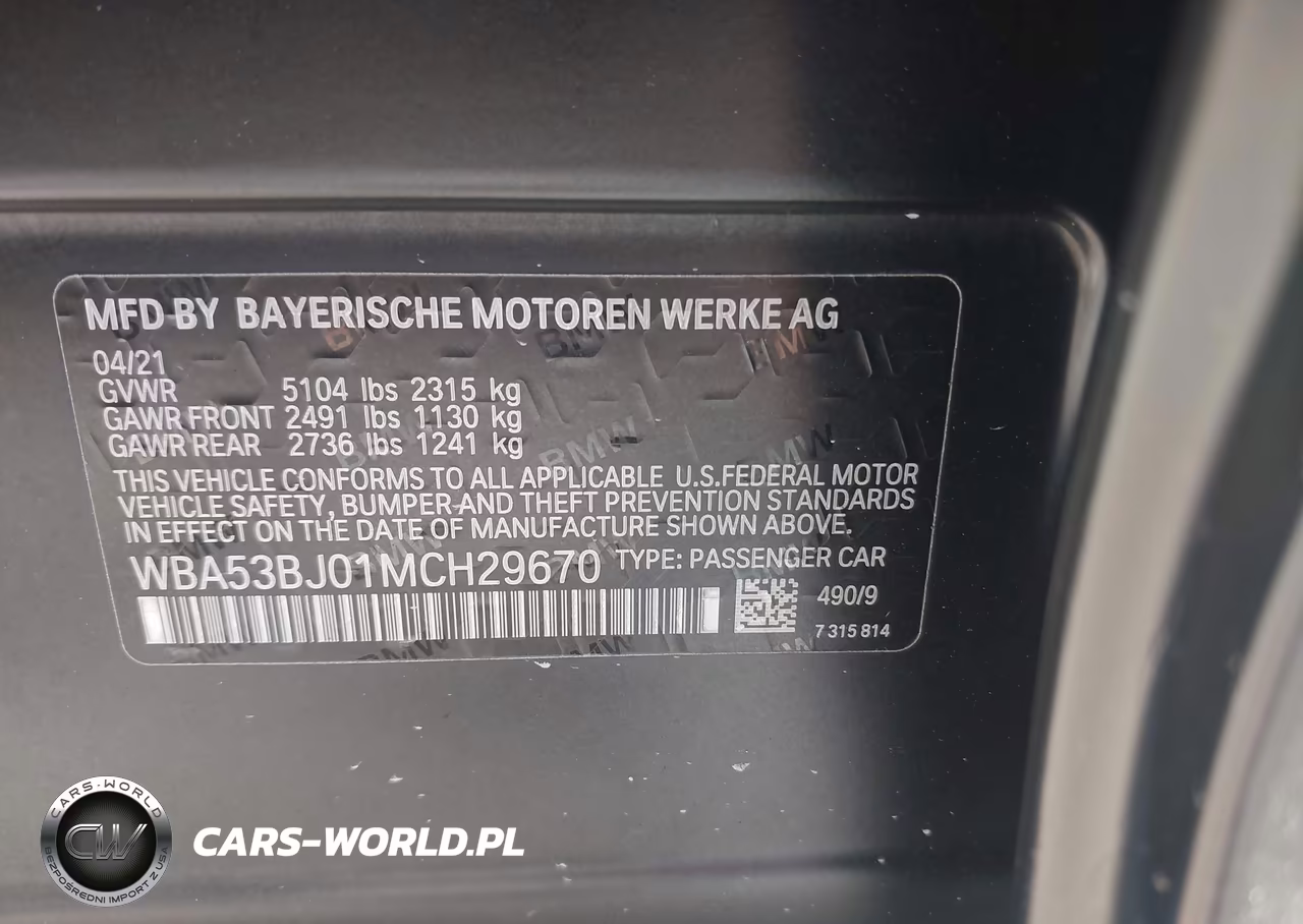 2021 BMW 540I VIN:WBA53BJ01MCH29670 - 9