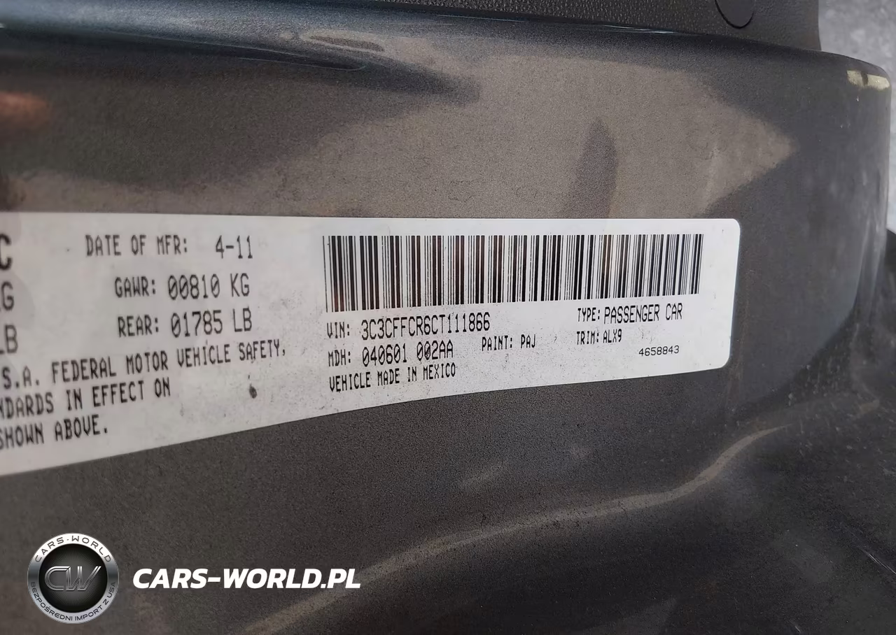 2012 Fiat 500 Lounge VIN:3C3CFFCR6CT111866 - 9