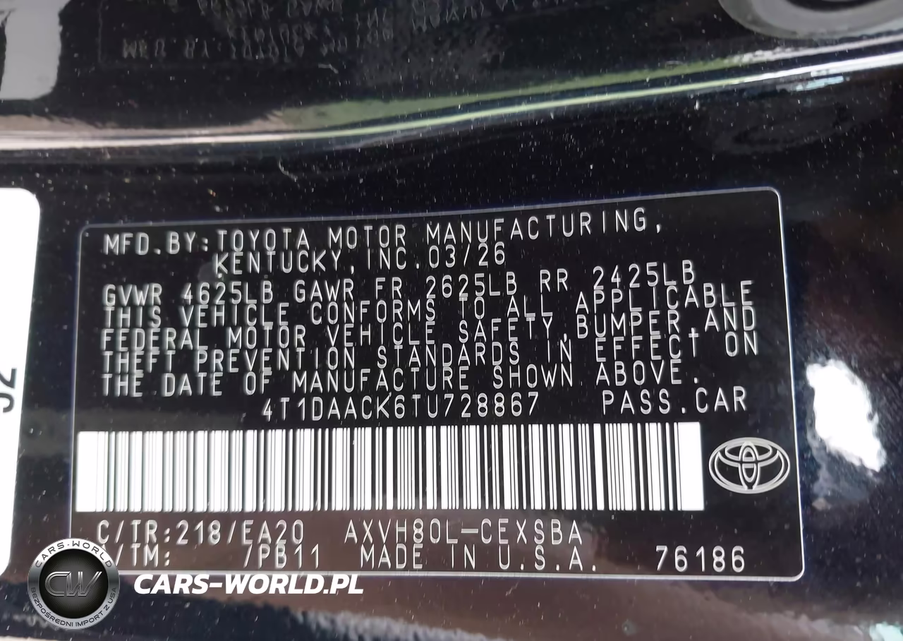 2026 Toyota Camry Se VIN:4T1DAACK6TU728867 - 9