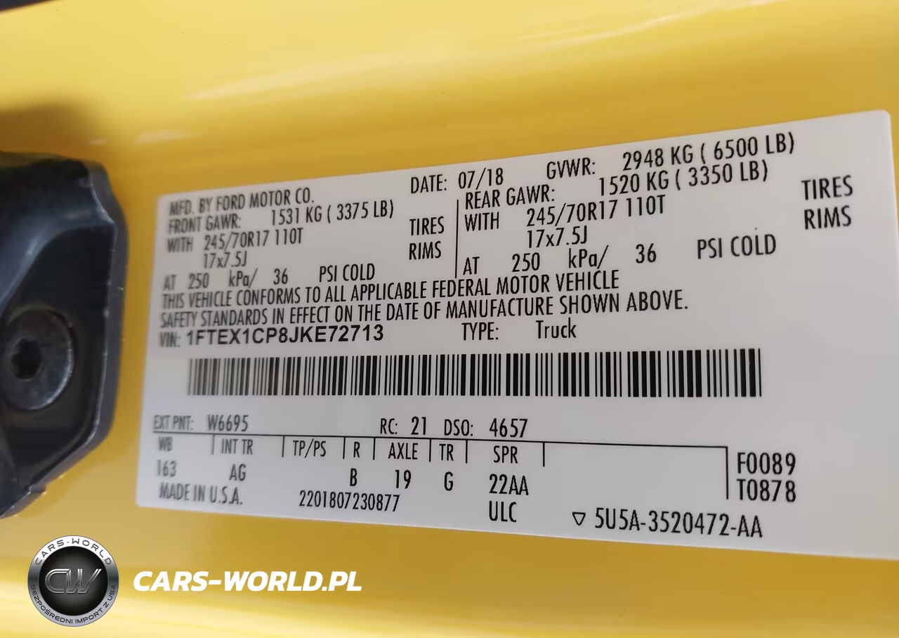2018 Ford F-150 Xl VIN:1FTEX1CP8JKE72713 - 9