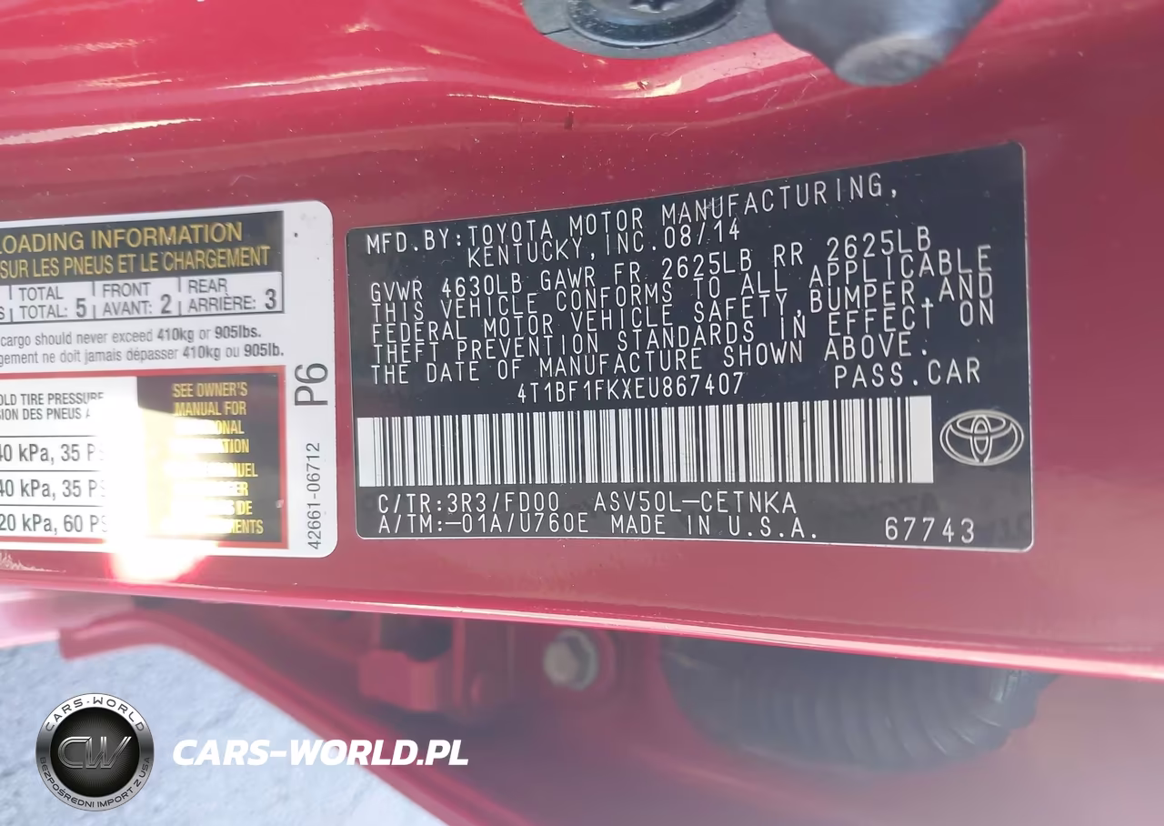 2014 Toyota Camry Le VIN:4T1BF1FKXEU867407 - 9