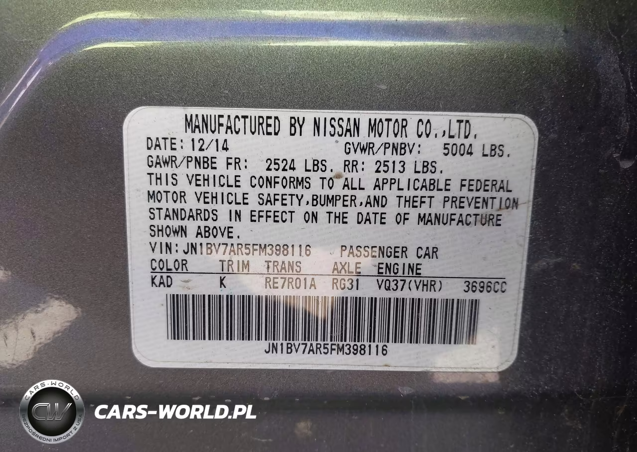 2015 Infiniti Q50 Premium VIN:JN1BV7AR5FM398116 - 9