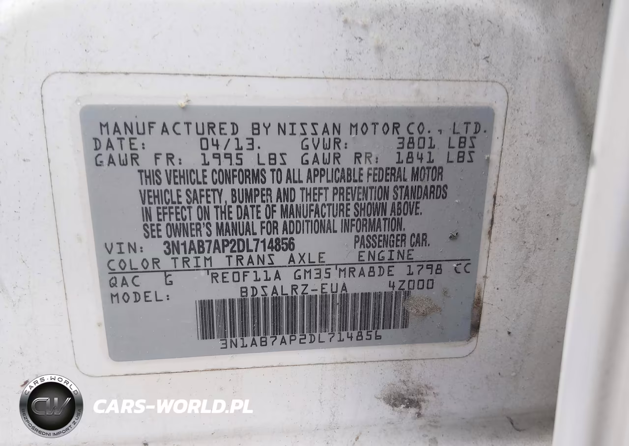 2013 Nissan Sentra Sr VIN:3N1AB7AP2DL714856 - 9