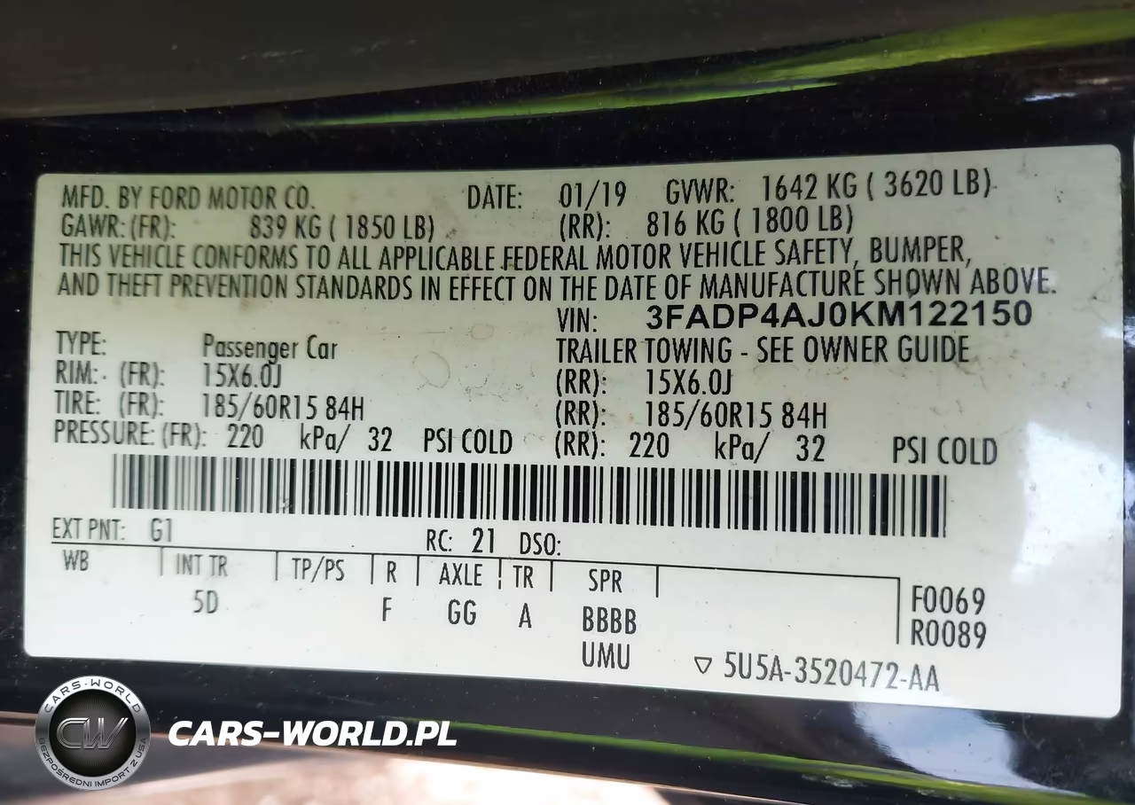 2019 Ford Fiesta S VIN:3FADP4AJ0KM122150 - 9