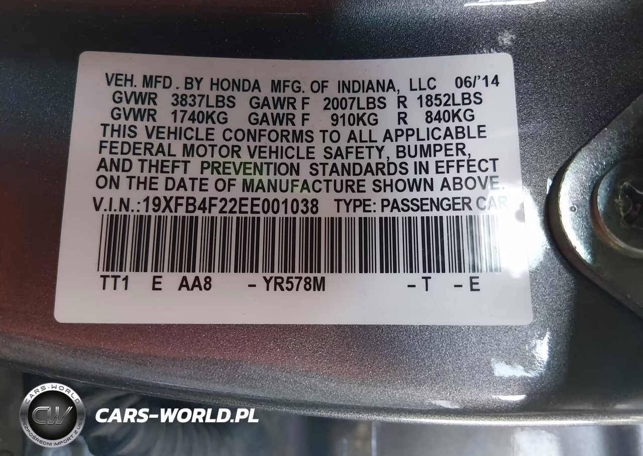 2014 Honda Civic Hybrid VIN:19XFB4F22EE001038 - 9