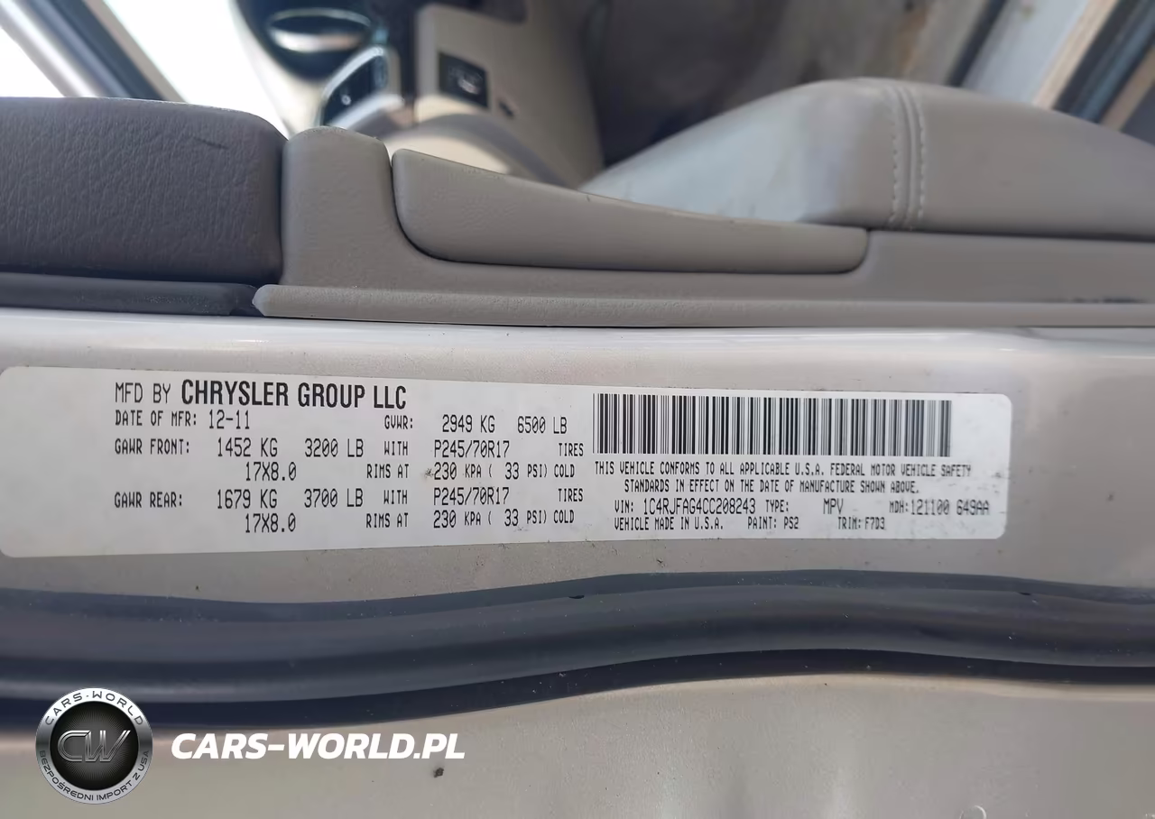 2012 Jeep Grand Cherokee Laredo VIN:1C4RJFAG4CC208243 - 9