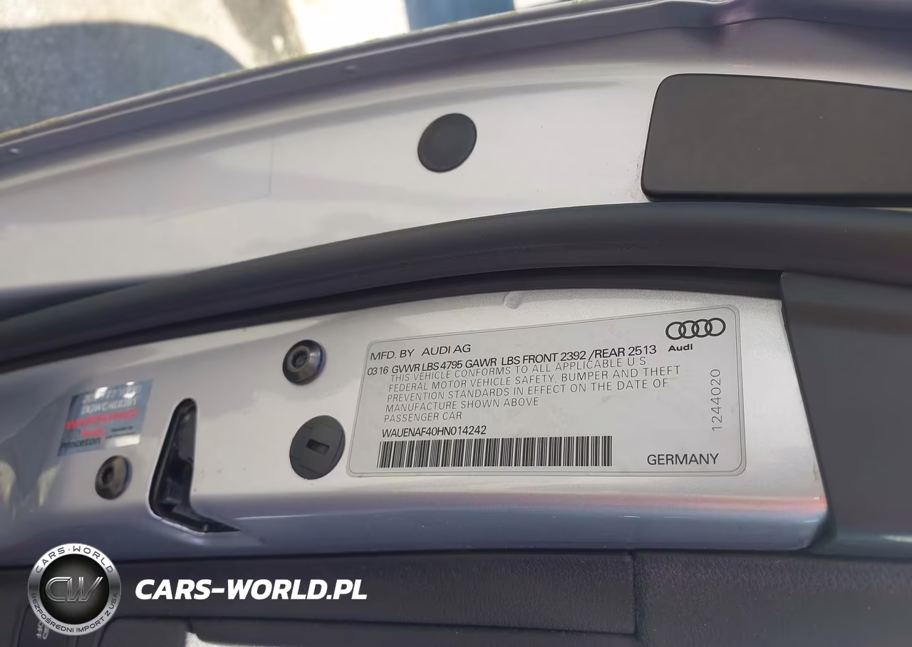 2017 Audi A4 Premium Plus VIN:WAUENAF40HN014242 - 9