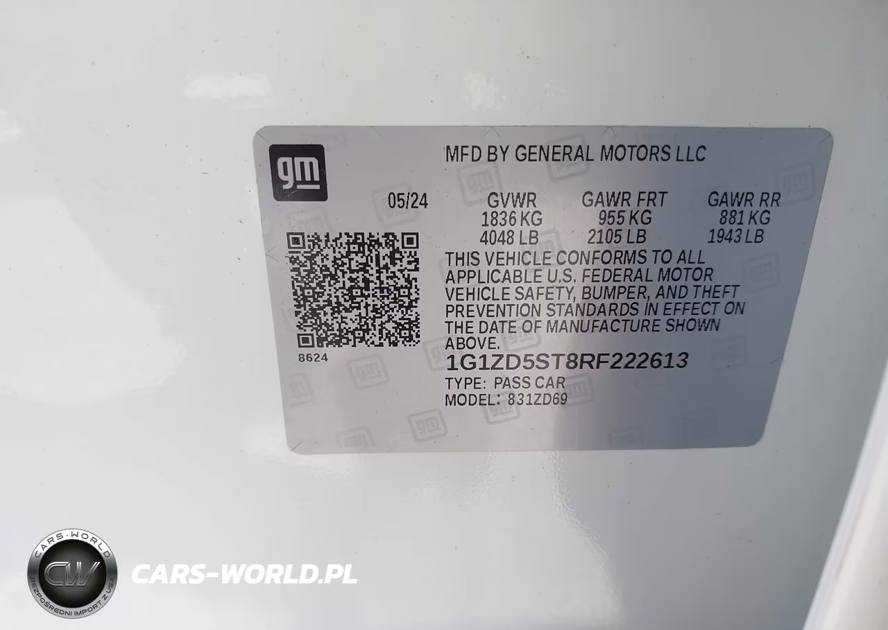2024 Chevrolet Malibu Fwd 1Lt VIN:1G1ZD5ST8RF222613 - 9