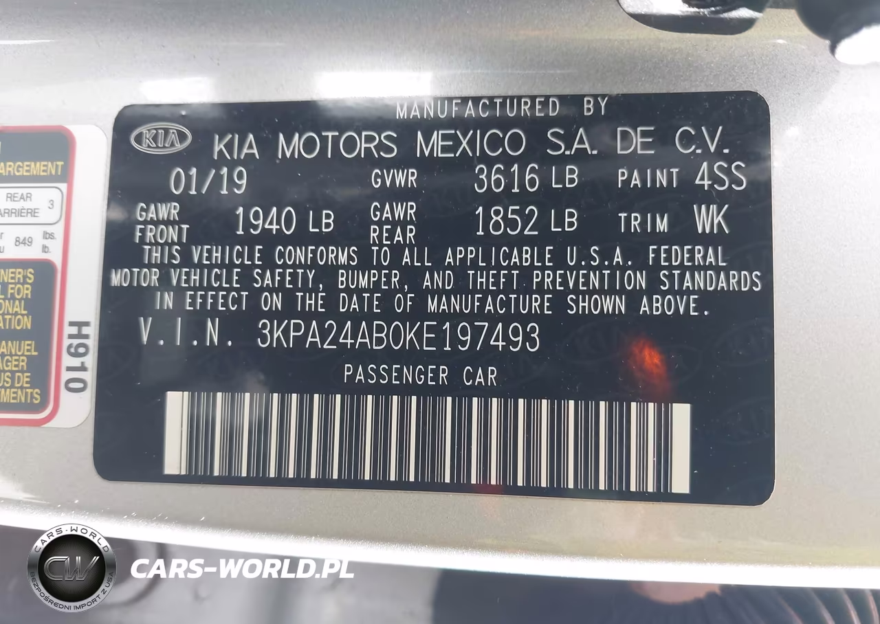 2019 Kia Rio S VIN:3KPA24AB0KE197493 - 9