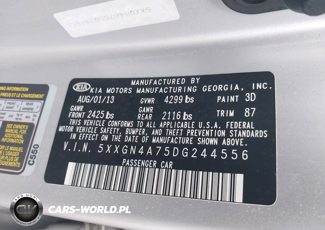2013 Kia Optima Ex VIN:5XXGN4A75DG244556 - 9
