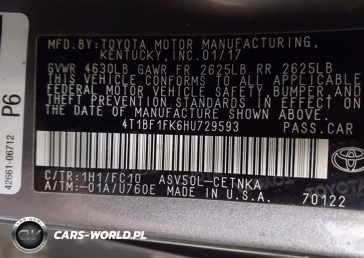 2017 Toyota Camry Le VIN:4T1BF1FK6HU729593 - 9