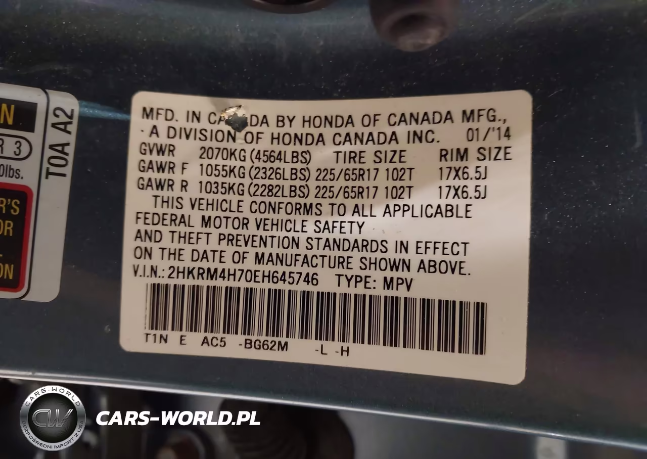 2014 Honda Cr-V Ex-L VIN:2HKRM4H70EH645746 - 9