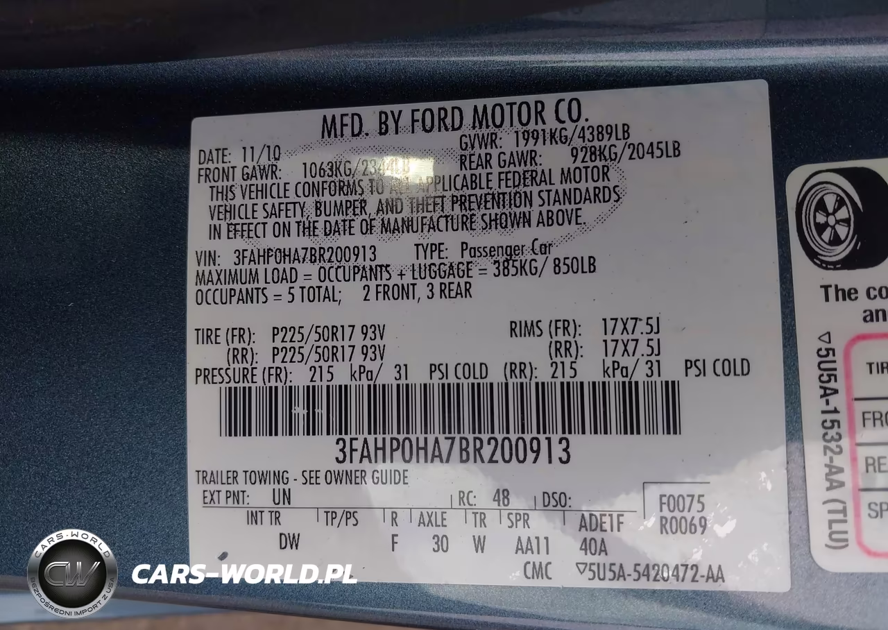 2011 Ford Fusion Se VIN:3FAHP0HA7BR200913 - 9