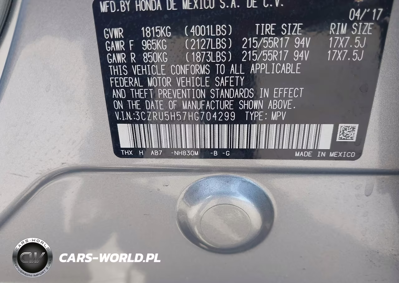 2017 Honda Hr-V Ex VIN:3CZRU5H57HG704299 - 9