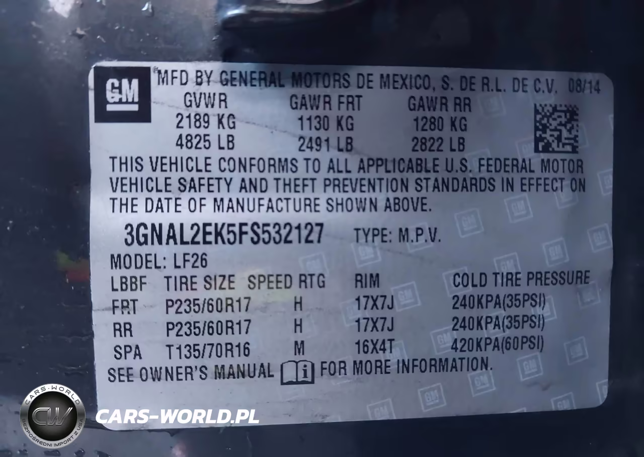 2015 Chevrolet Captiva Sport Fleet Ls VIN:3GNAL2EK5FS532127 - 9