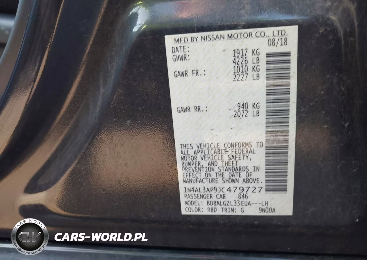 2018 Nissan Altima 2.5 S VIN:1N4AL3AP9JC479727 - 9