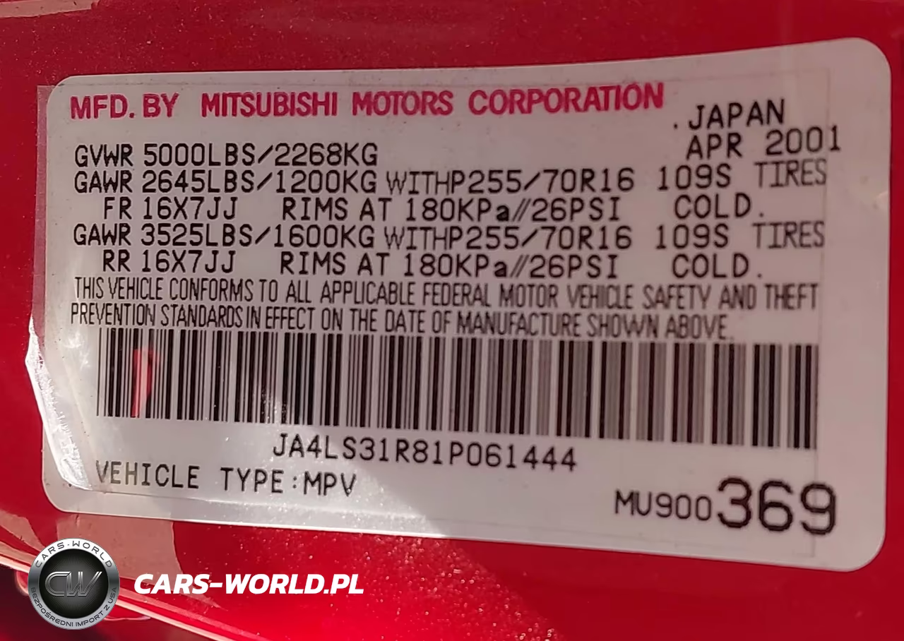 2001 Mitsubishi Montero Sport 3.5-Xls VIN:JA4LS31R81P061444 - 9