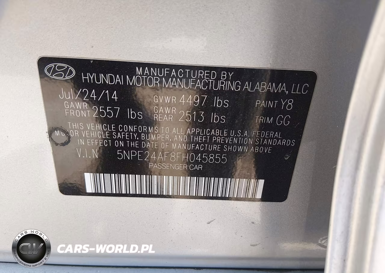2015 Hyundai Sonata Se VIN:5NPE24AF8FH045855 - 9