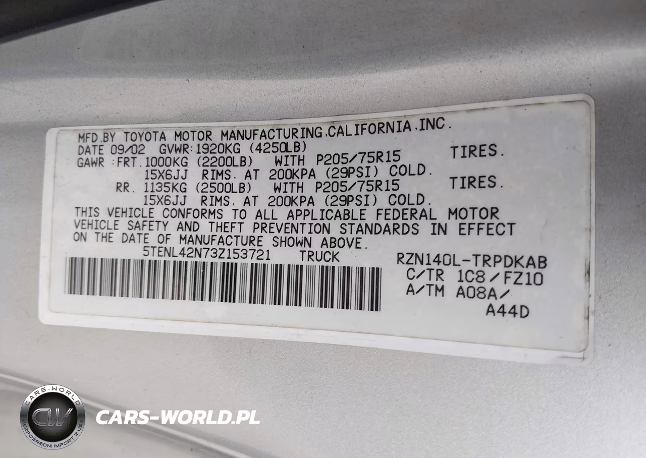 2003 Toyota Tacoma VIN:5TENL42N73Z153721 - 9