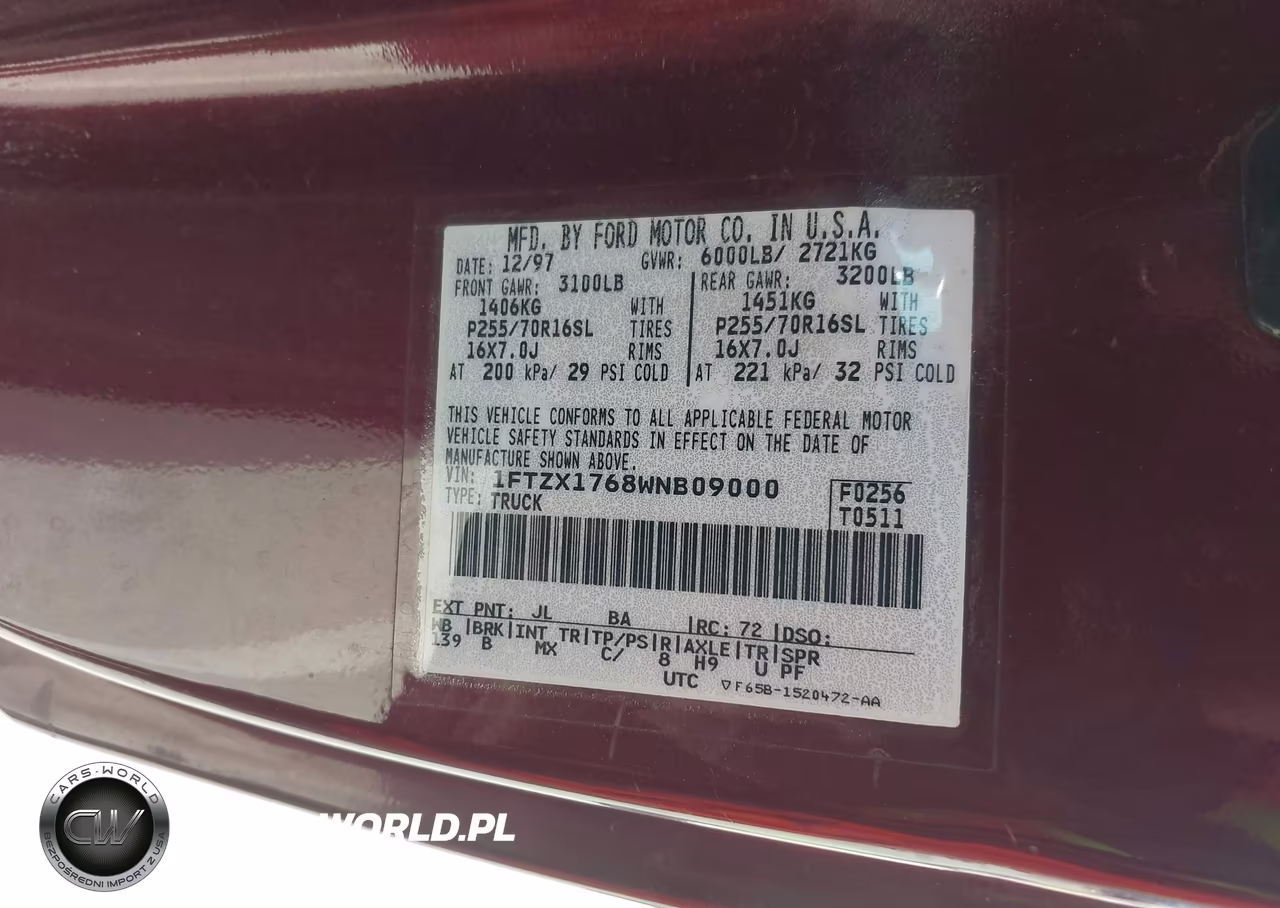 1998 Ford F-150 Lariat-Standard-Xl-Xlt VIN:1FTZX1768WNB09000 - 9