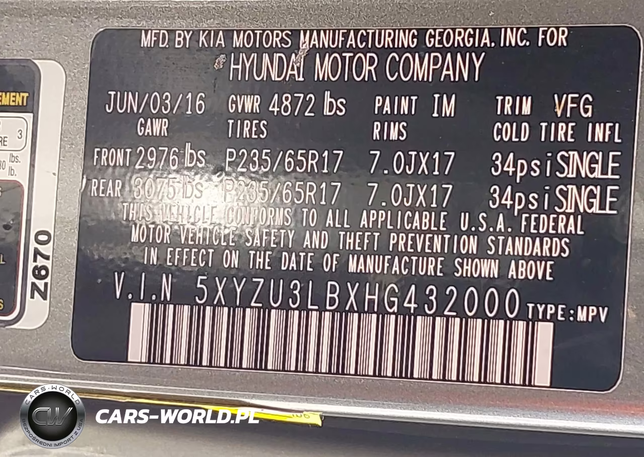 2017 Hyundai Santa Fe Sport 2.4L VIN:5XYZU3LBXHG432000 - 9