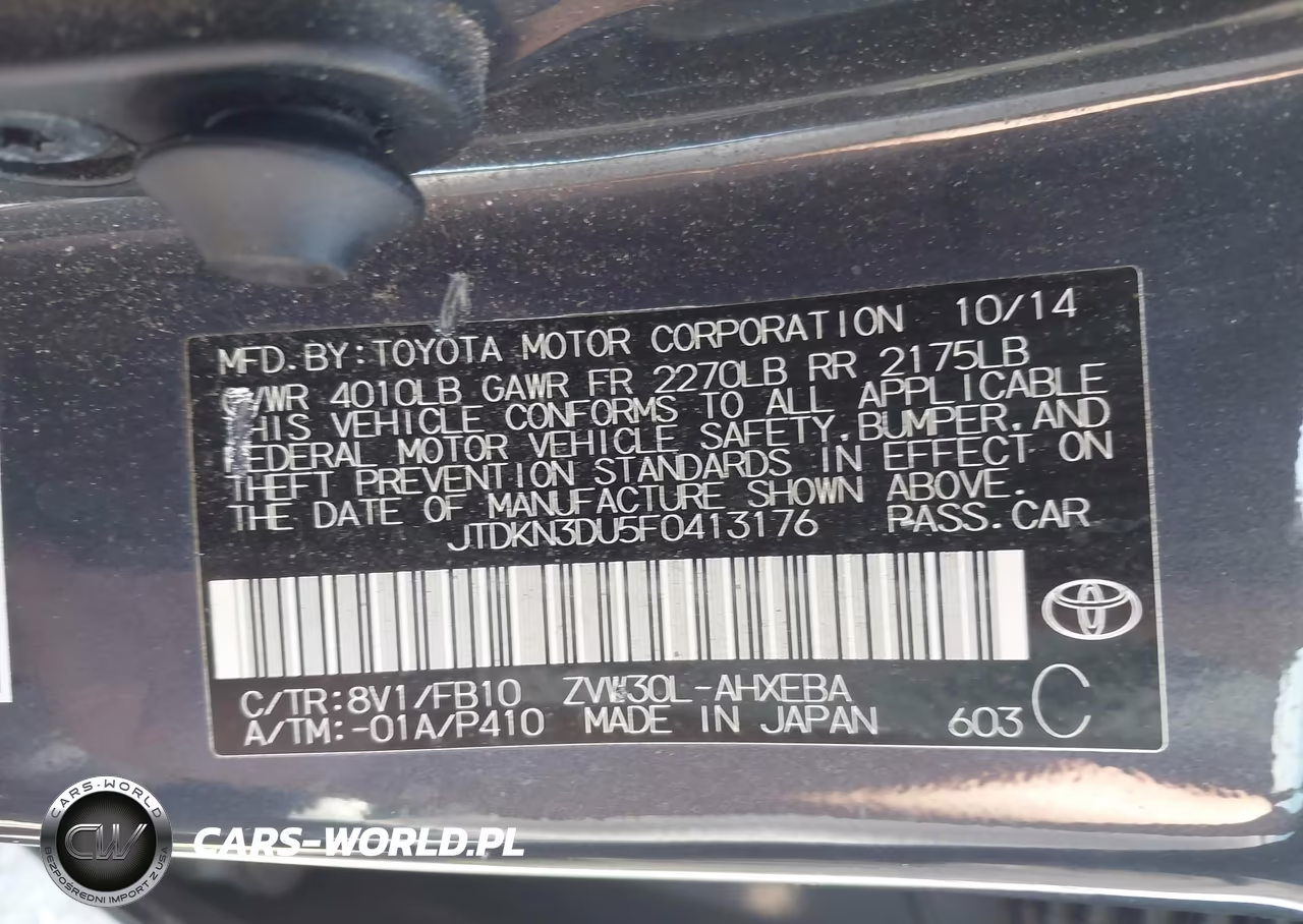 2015 Toyota Prius Two VIN:JTDKN3DU5F0413176 - 9