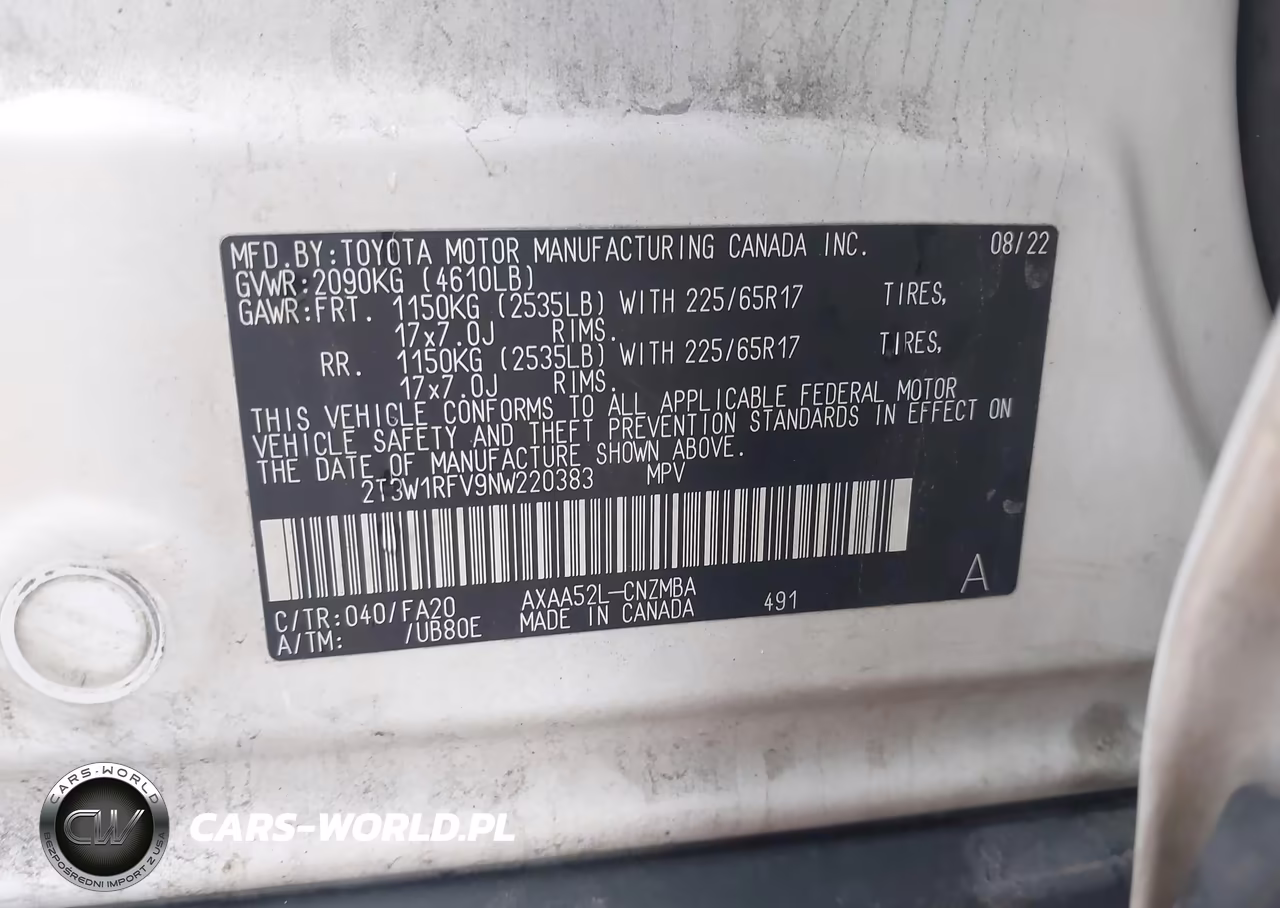 2022 Toyota Rav4 Xle VIN:2T3W1RFV9NW220383 - 9
