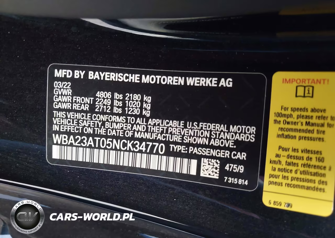2022 BMW 430I VIN:WBA23AT05NCK34770 - 9