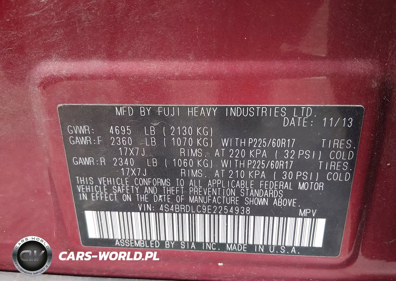 2014 Subaru Outback 3.6R Limited VIN:4S4BRDLC9E2254938 - 9