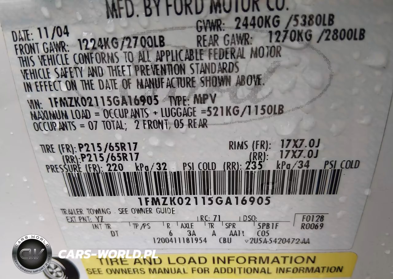 2005 Ford Freestyle Sel VIN:1FMZK02115GA16905 - 9