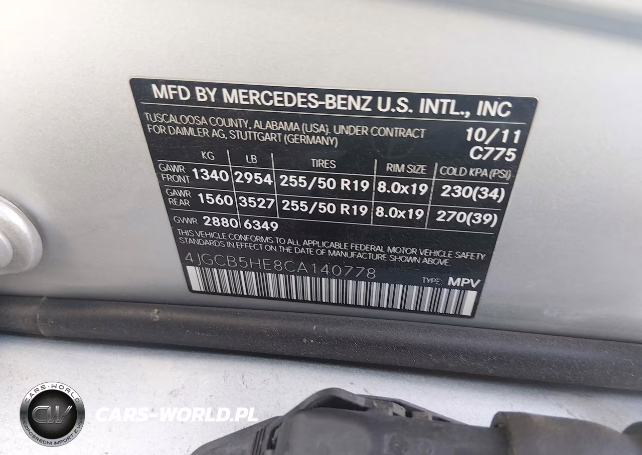 2012 Mercedes-Benz R 350 4Matic VIN:4JGCB5HE8CA140778 - 9