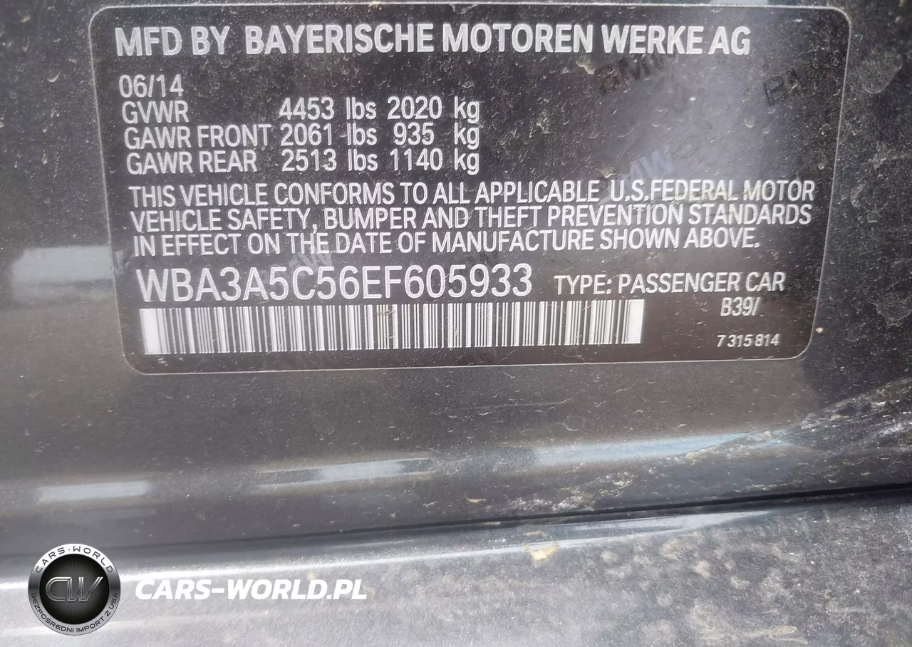 2014 BMW 328I VIN:WBA3A5C56EF605933 - 9