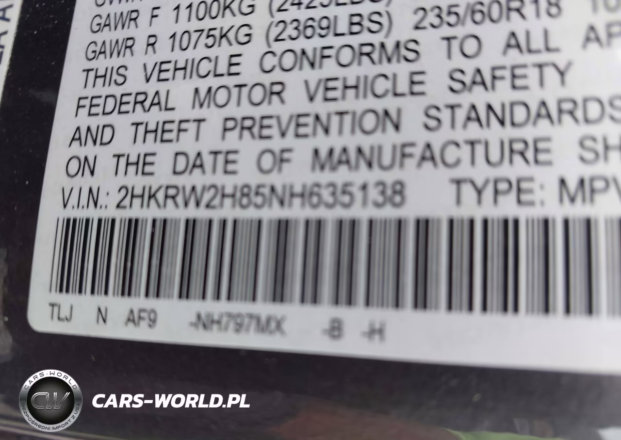 2022 Honda Cr-V Awd Ex-L VIN:2HKRW2H85NH635138 - 9