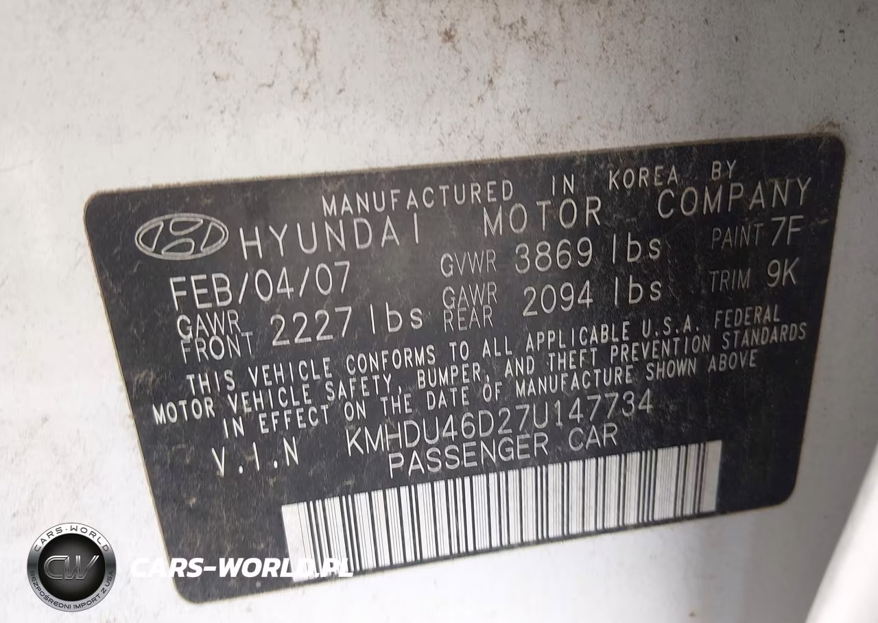 2007 Hyundai Elantra Gls-Ltd-Se VIN:KMHDU46D27U147734 - 9