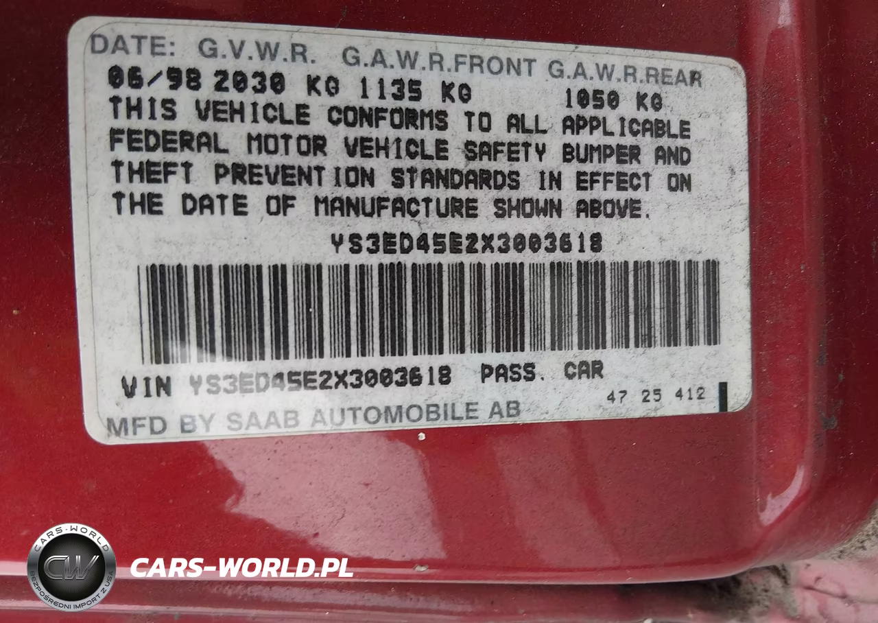 1999 Saab 9-5 VIN:YS3ED45E2X3003618 - 9