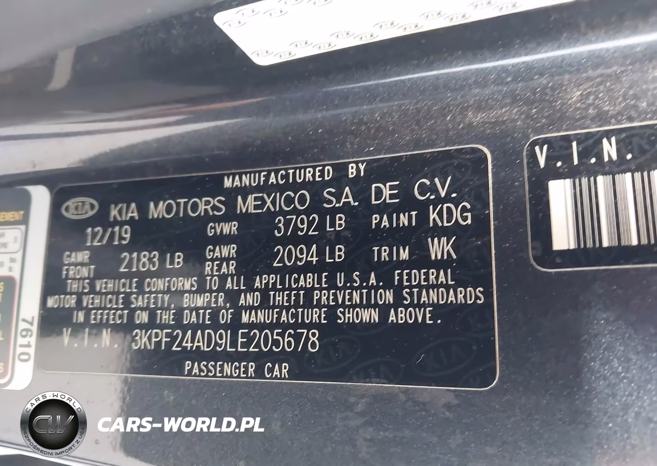 2020 Kia Forte Lxs VIN:3KPF24AD9LE205678 - 9