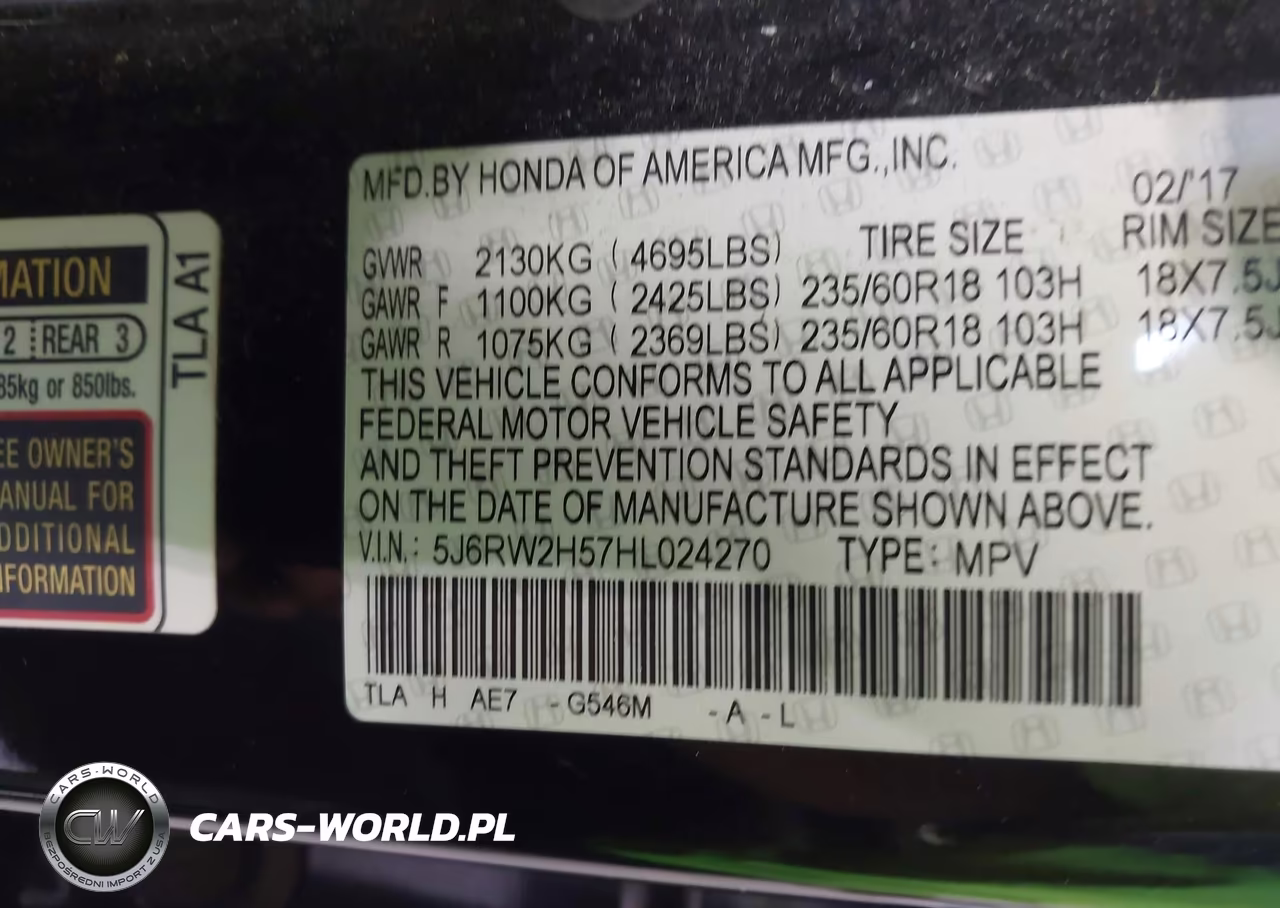 2017 Honda Cr-V Ex VIN:5J6RW2H57HL024270 - 9