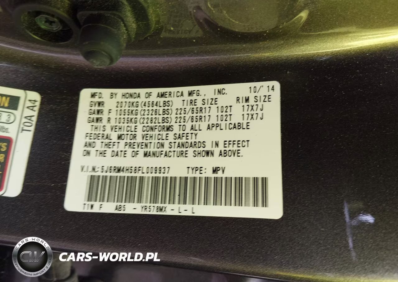 2015 Honda Cr-V Ex VIN:5J6RM4H58FL009937 - 9