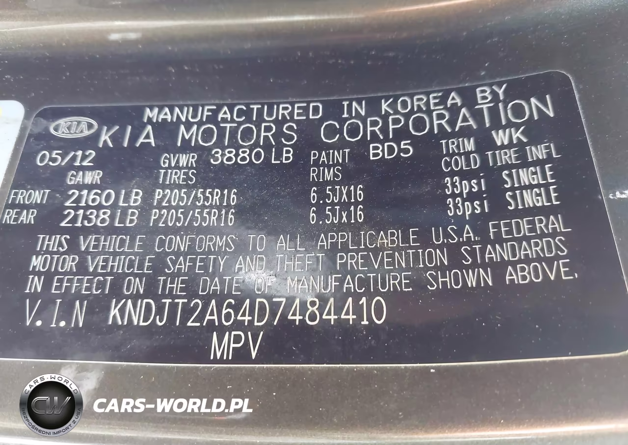 2013 Kia Soul + VIN:KNDJT2A64D7484410 - 9