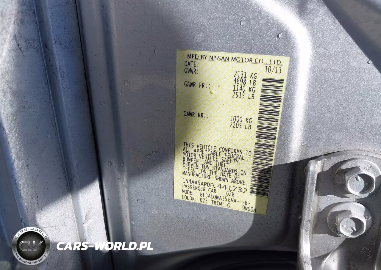 2014 Nissan Maxima 3.5 S VIN:1N4AA5AP0EC441732 - 9