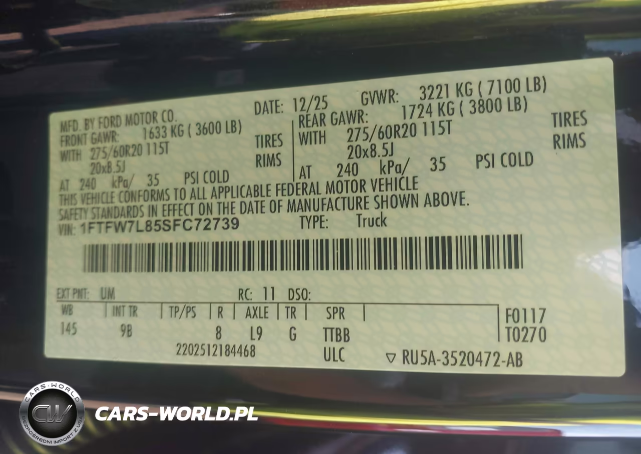 2025 Ford F-150 Platinum VIN:1FTFW7L85SFC72739 - 9