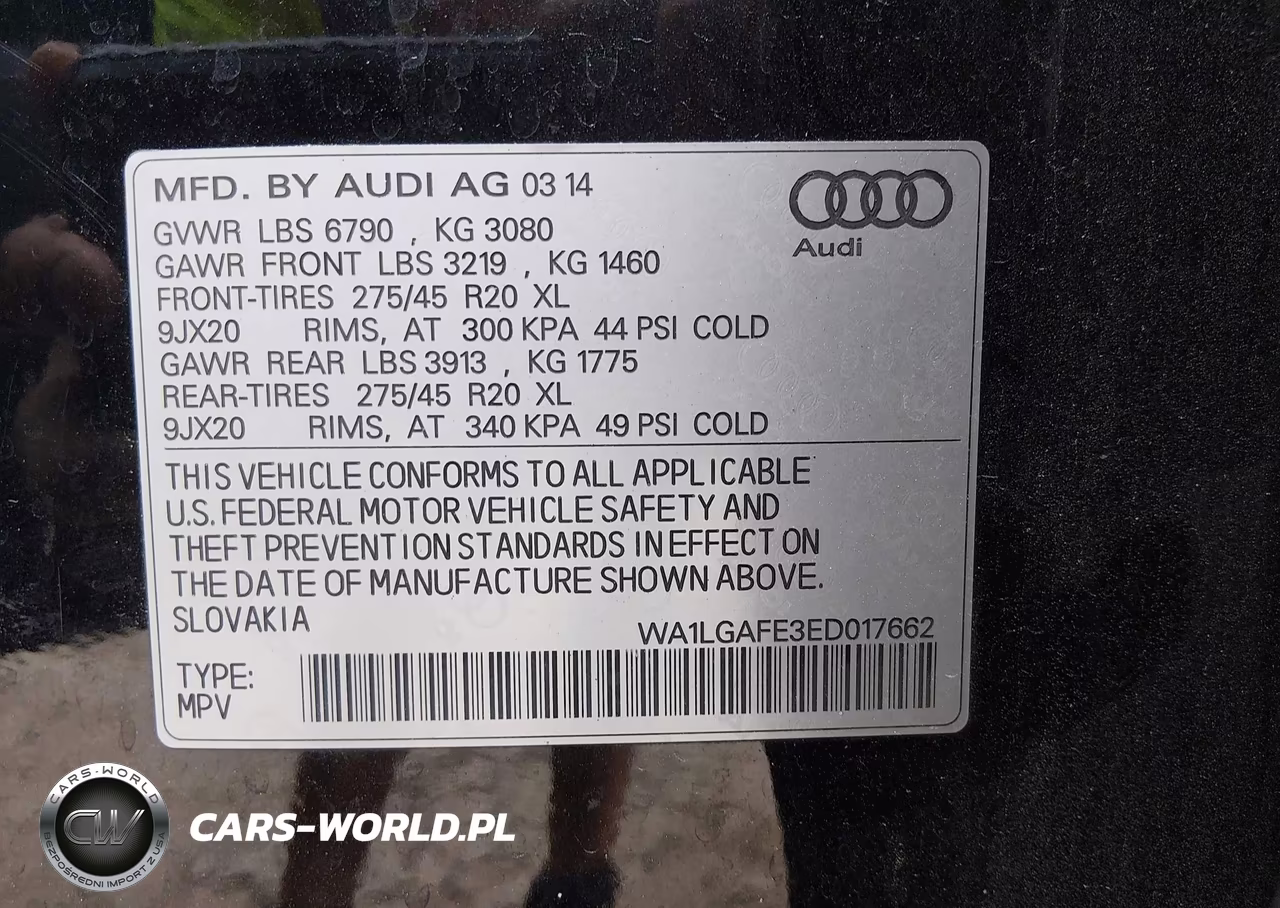 2014 Audi Q7 3.0T Premium VIN:WA1LGAFE3ED017662 - 9