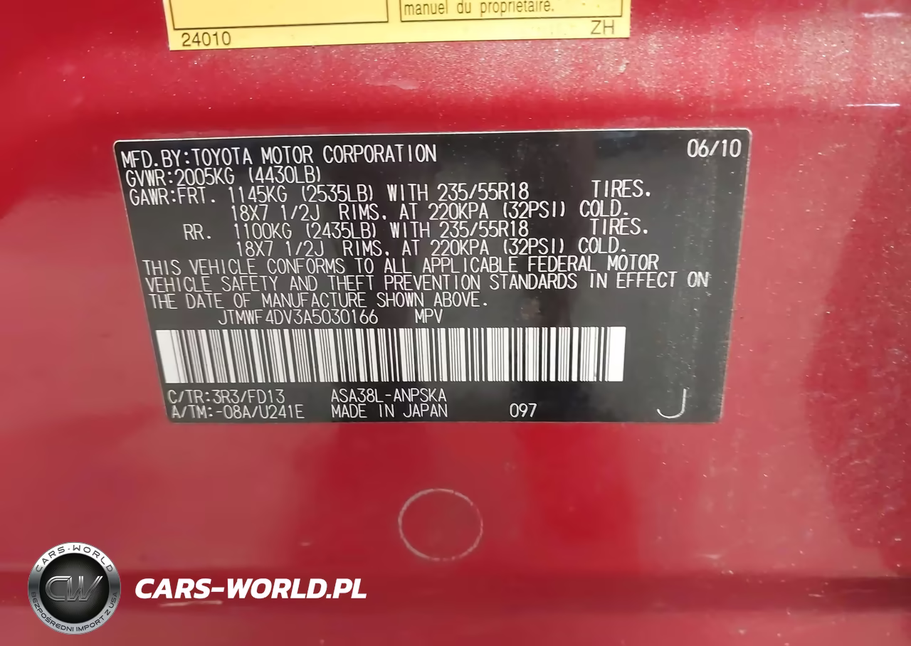 2010 Toyota Rav4 Sport VIN:JTMWF4DV3A5030166 - 9