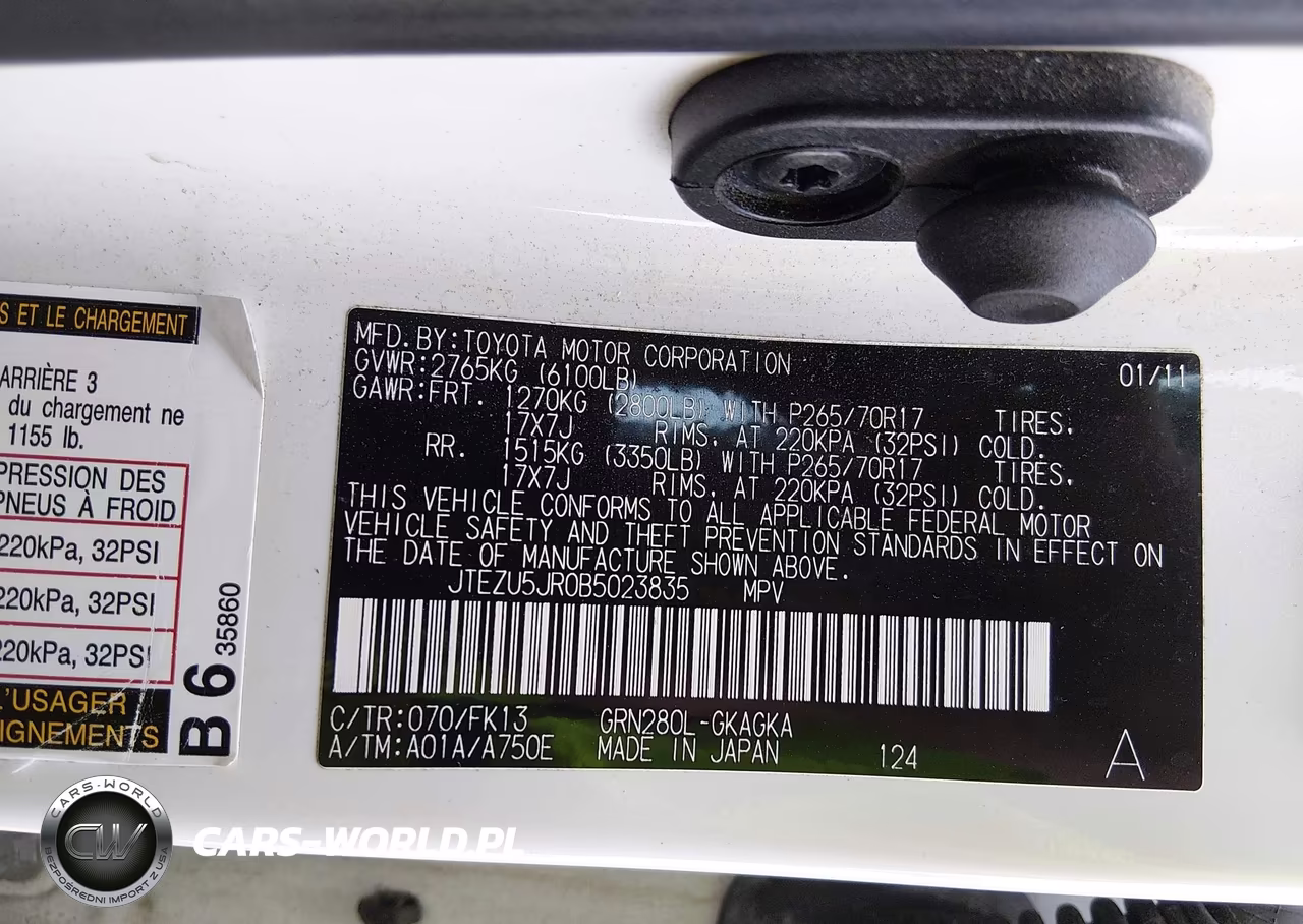 2011 Toyota 4Runner Sr5 V6 VIN:JTEZU5JR0B5023835 - 9